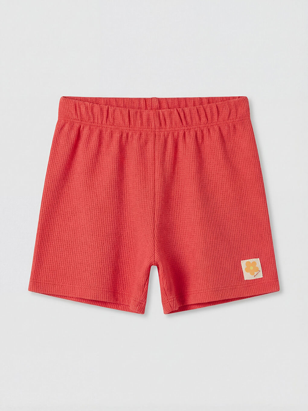 Karışık Kız Çocuk Waffle Kumaş 2'li Şort Seti-1