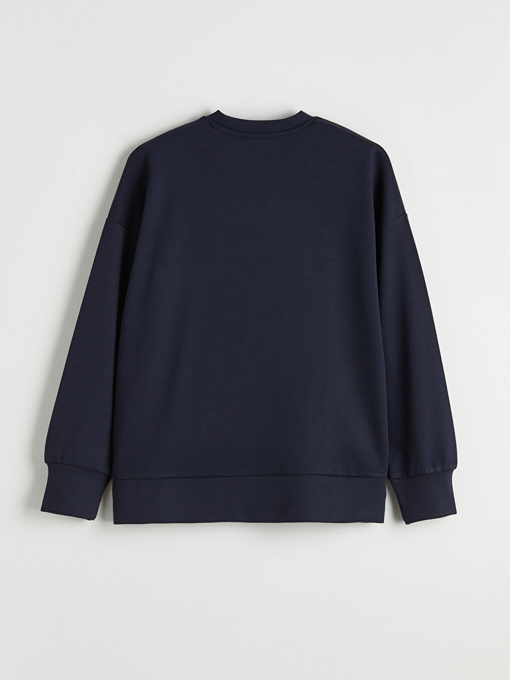 Lacivert Bisiklet Yaka Los Angeles Baskılı Kadın Sweatshirt Tunik-1