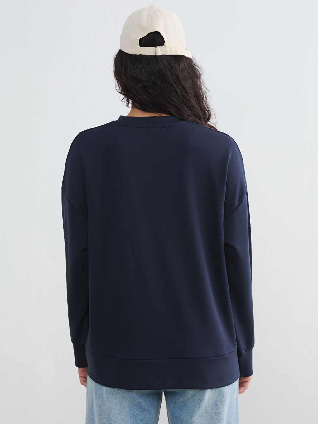 Lacivert Los Angeles Baskılı Kadın Sweatshirt Tunik-3