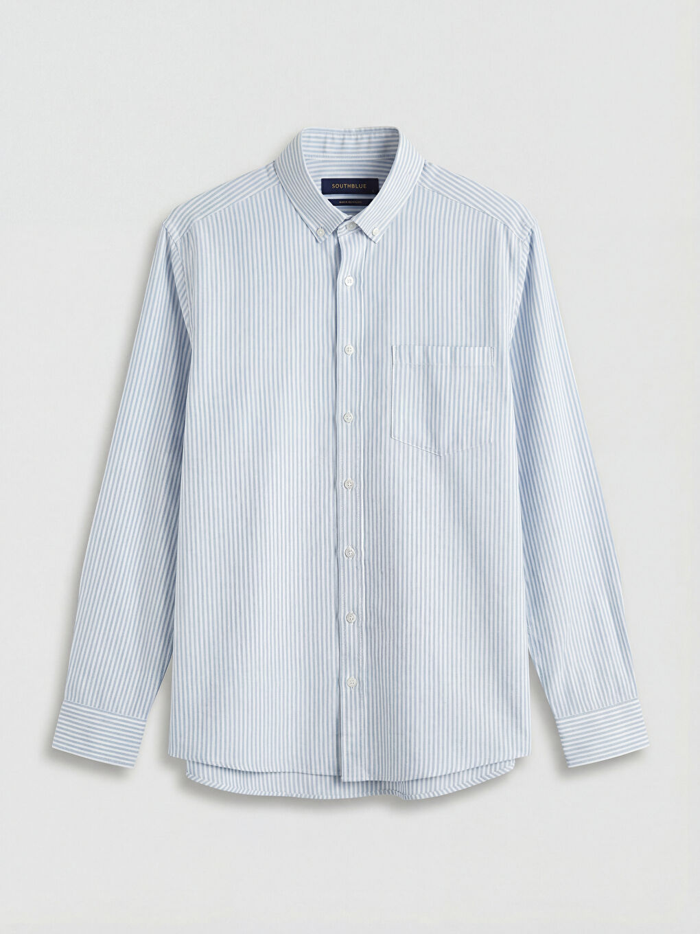 Mavi Regular Fit Çizgili Oxford Erkek Gömlek