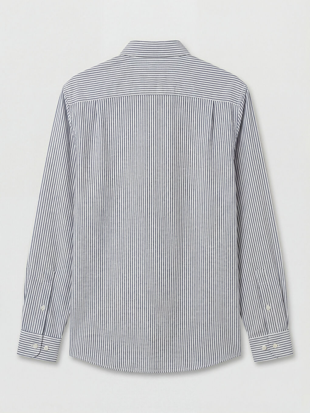 Lacivert Regular Fit Çizgili Oxford Erkek Gömlek-1