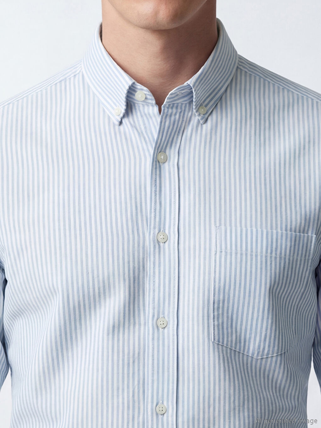 Mavi Regular Fit Çizgili Oxford Erkek Gömlek-2