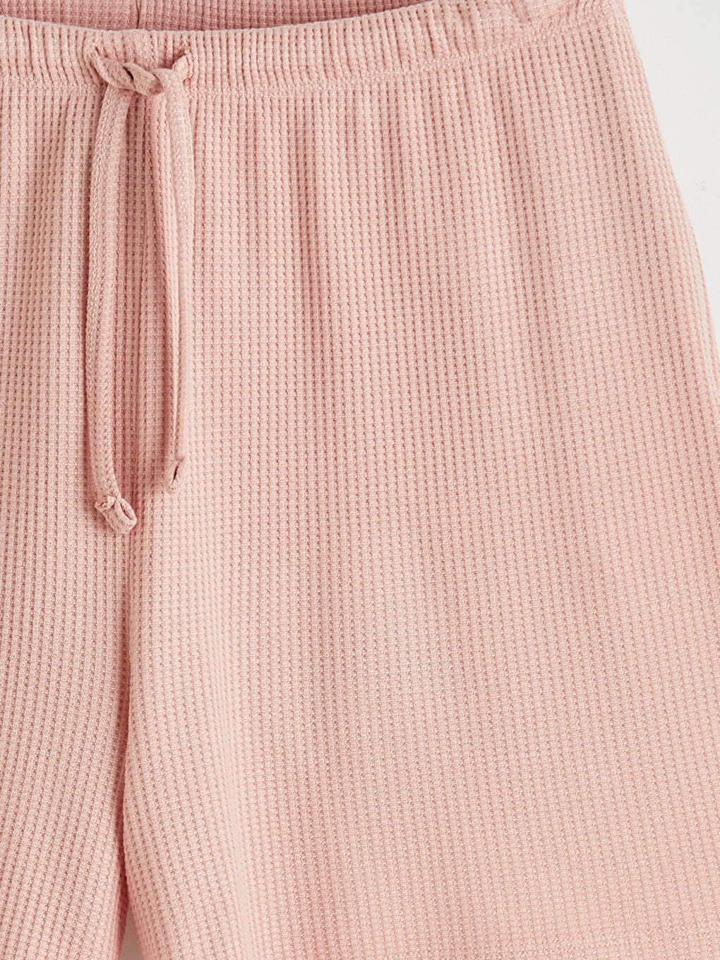 Pembe Beli Lastikli Dokulu Kadın Şort Pijama Altı-6