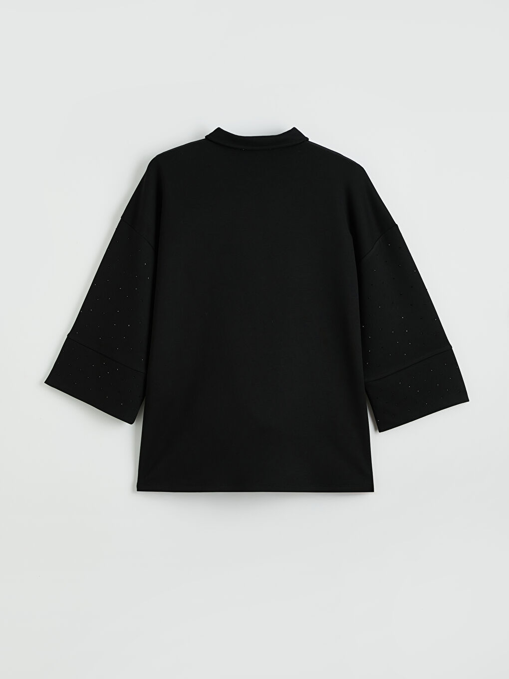 Siyah Gömlek Yaka Soft Touch Kadın Hırka-1