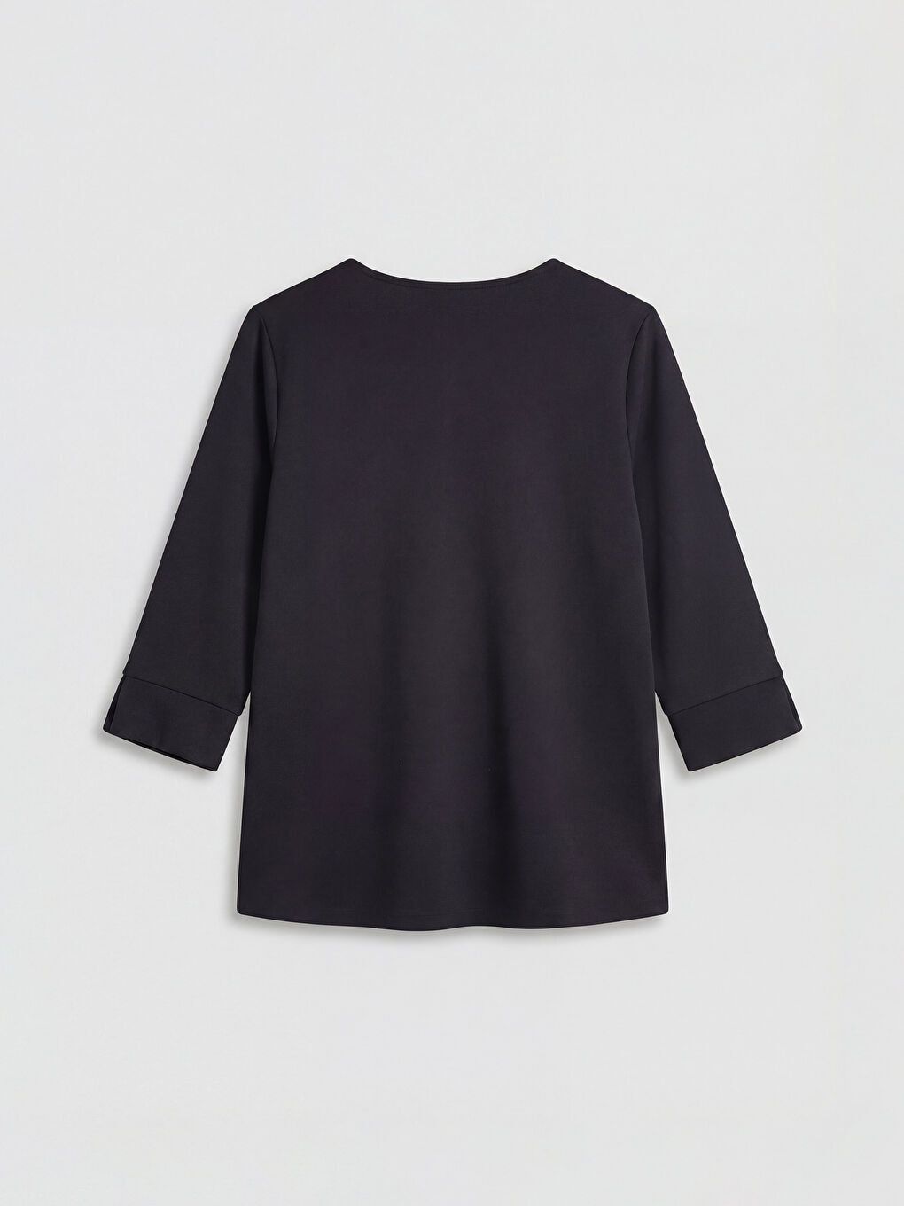 Siyah Bisiklet Yaka Soft Touch Bluz-1