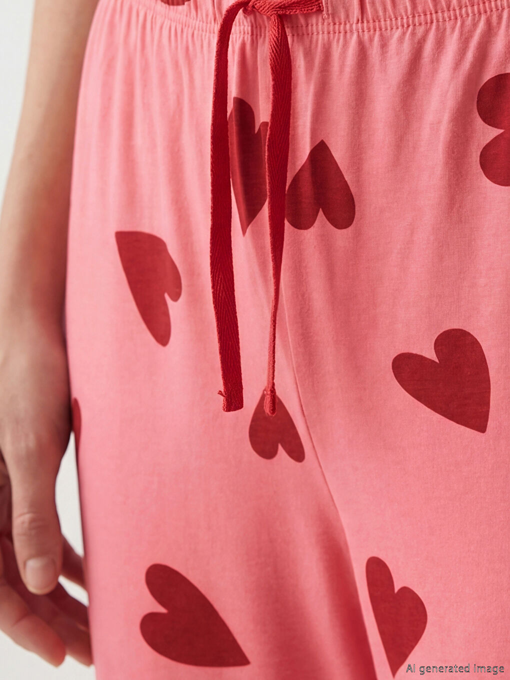 Жүрек өрнекті әйелдерге арналған джоггер пижама шалбары-2