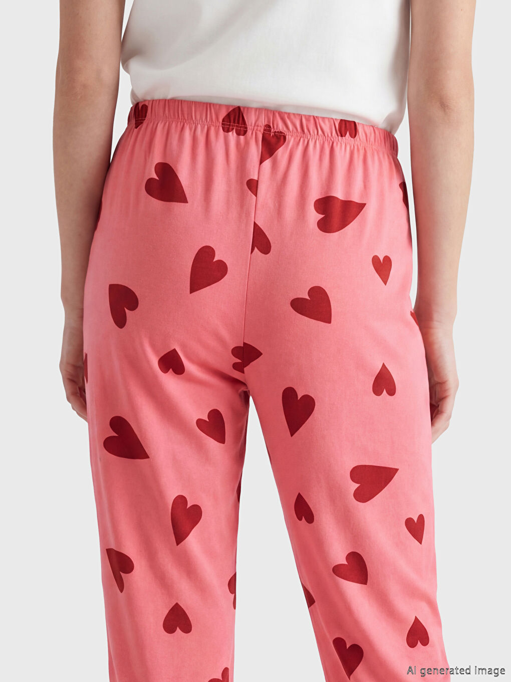 Жүрек өрнекті әйелдерге арналған джоггер пижама шалбары-3