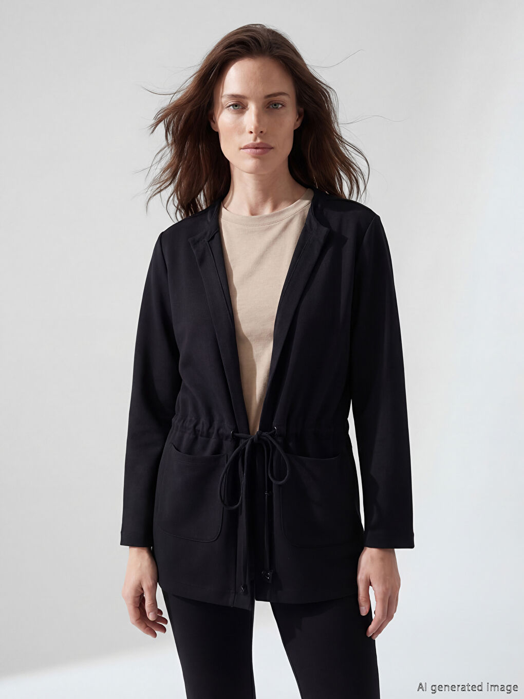 Siyah Şal Yaka Kadın Hırka