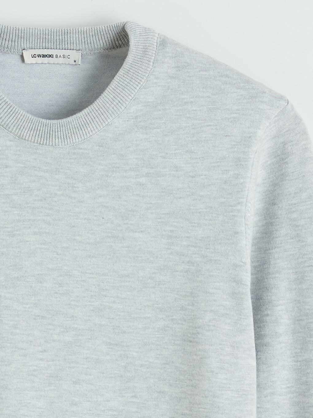 Gri Bisiklet Yaka Erkek Triko Kazak-1