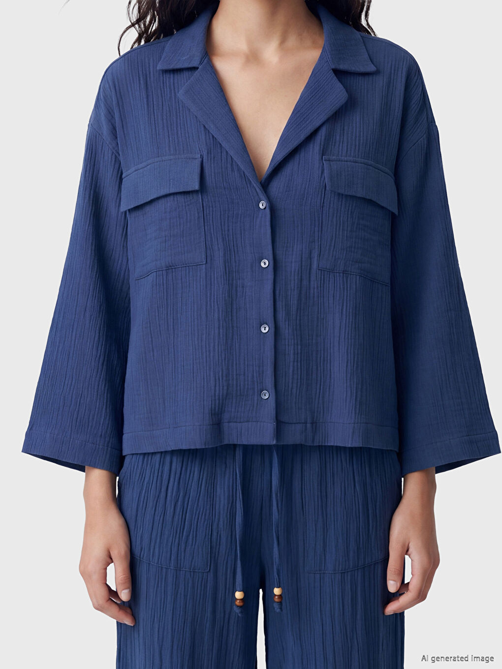 Oversize Women's Muslin Shirt-2