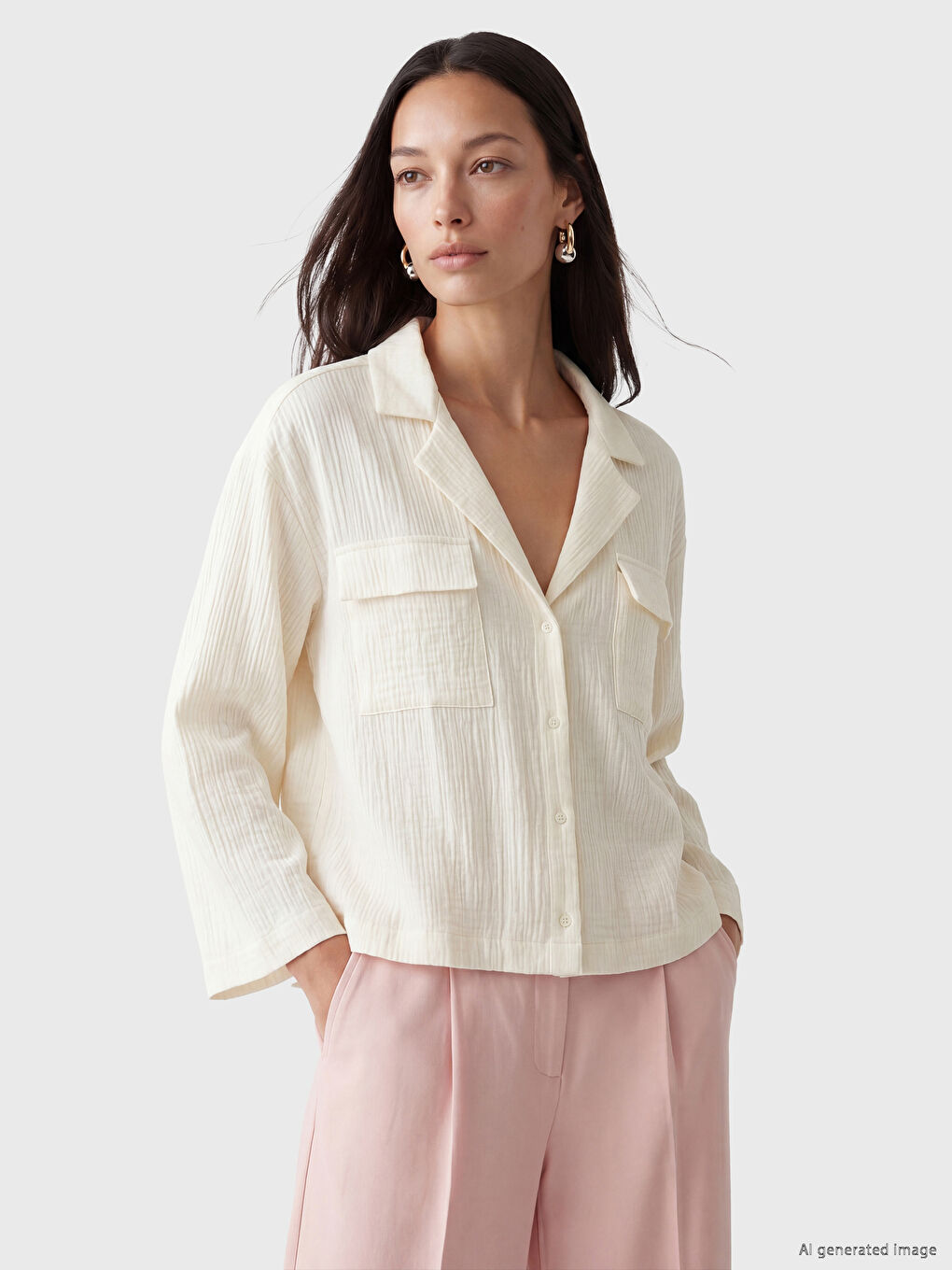 Oversize Women's Muslin Shirt