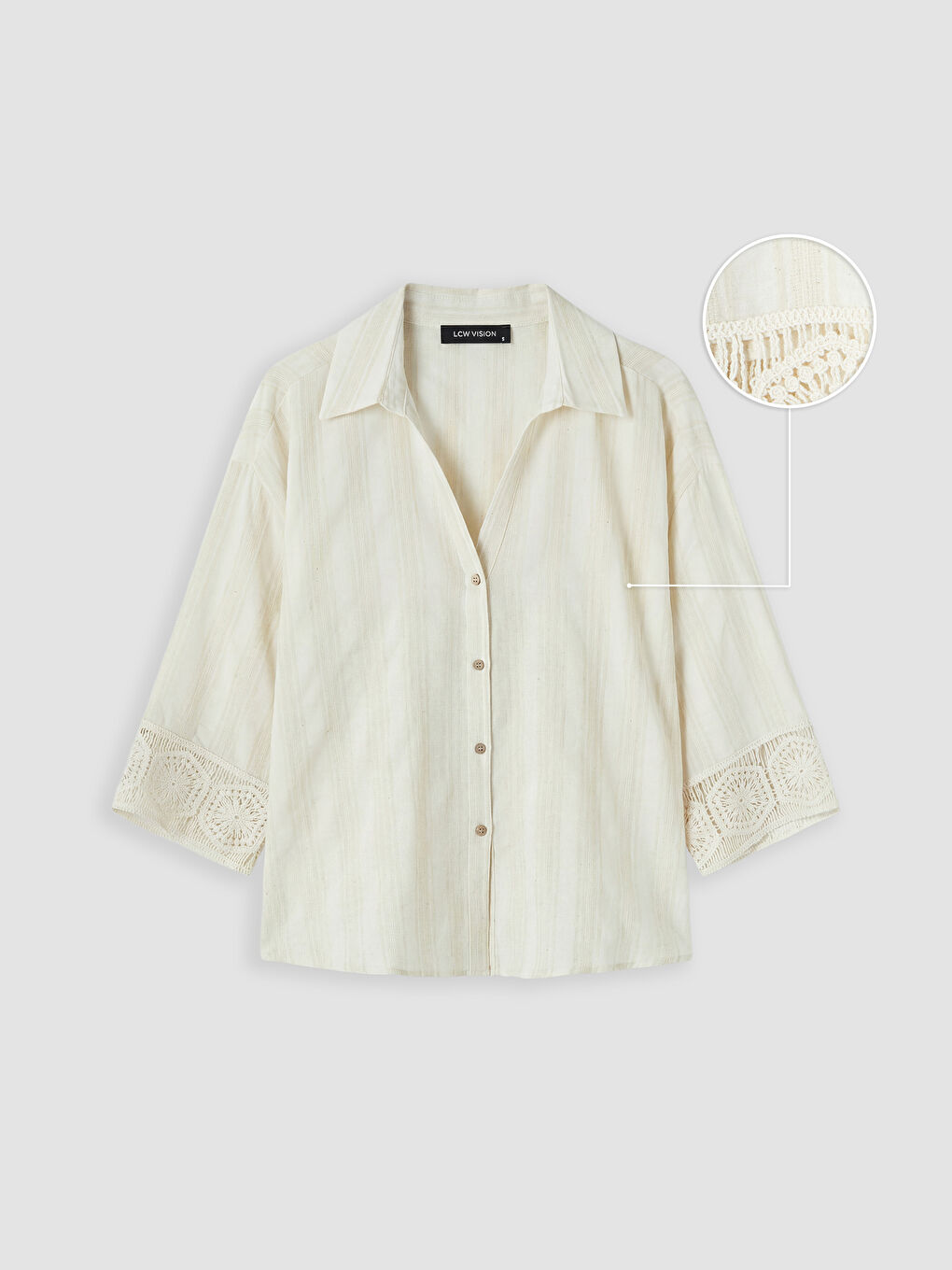 Bej Armürlü Kadın Gömlek