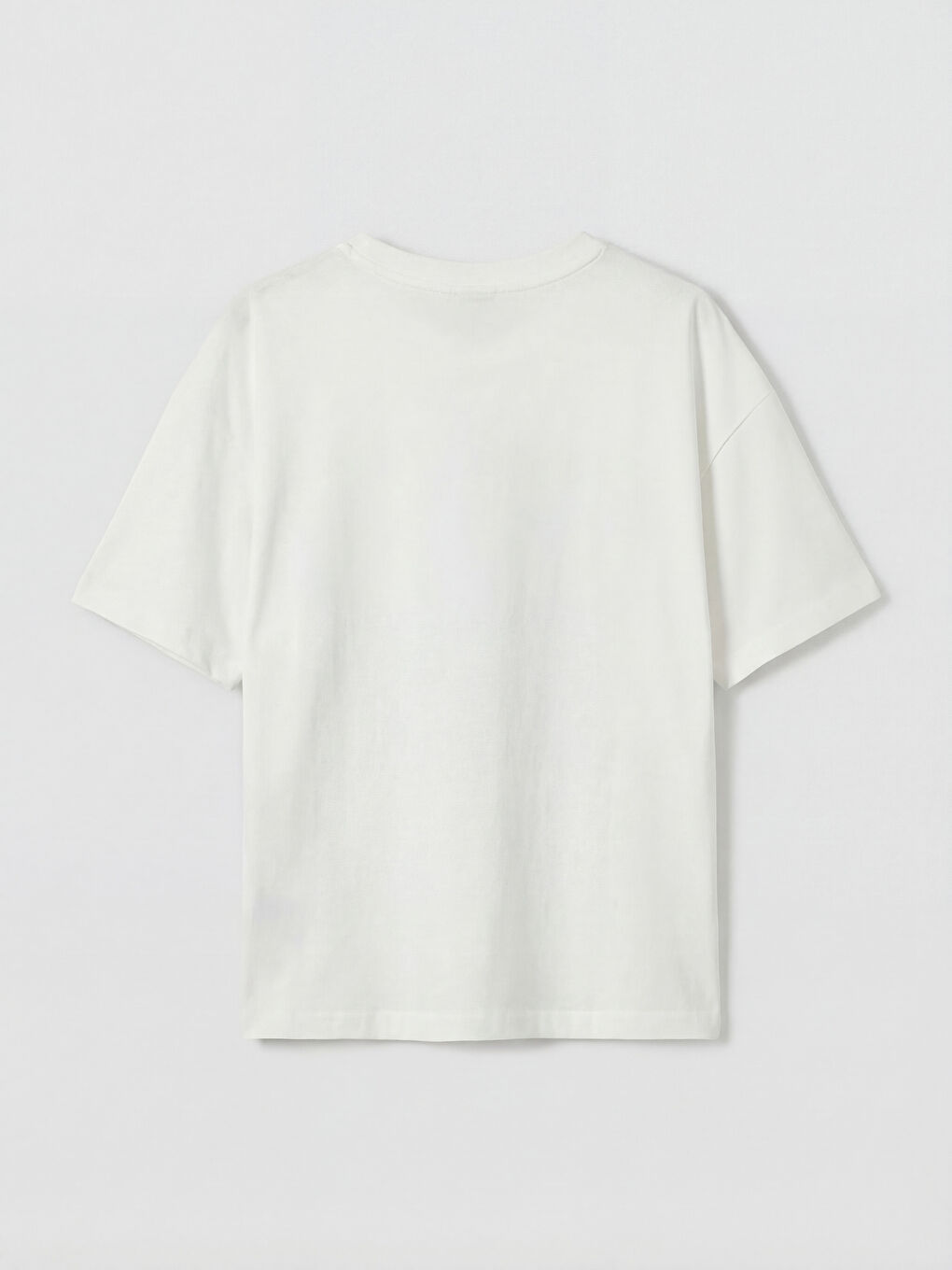 Ekru Bisiklet Yaka California Baskılı Kız Çocuk Tişört-1