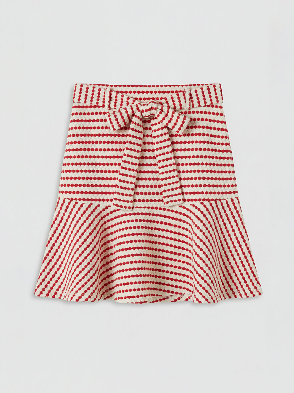 Ekru Nakışlı Kız Çocuk Fitilli Tişört ve Etek-2