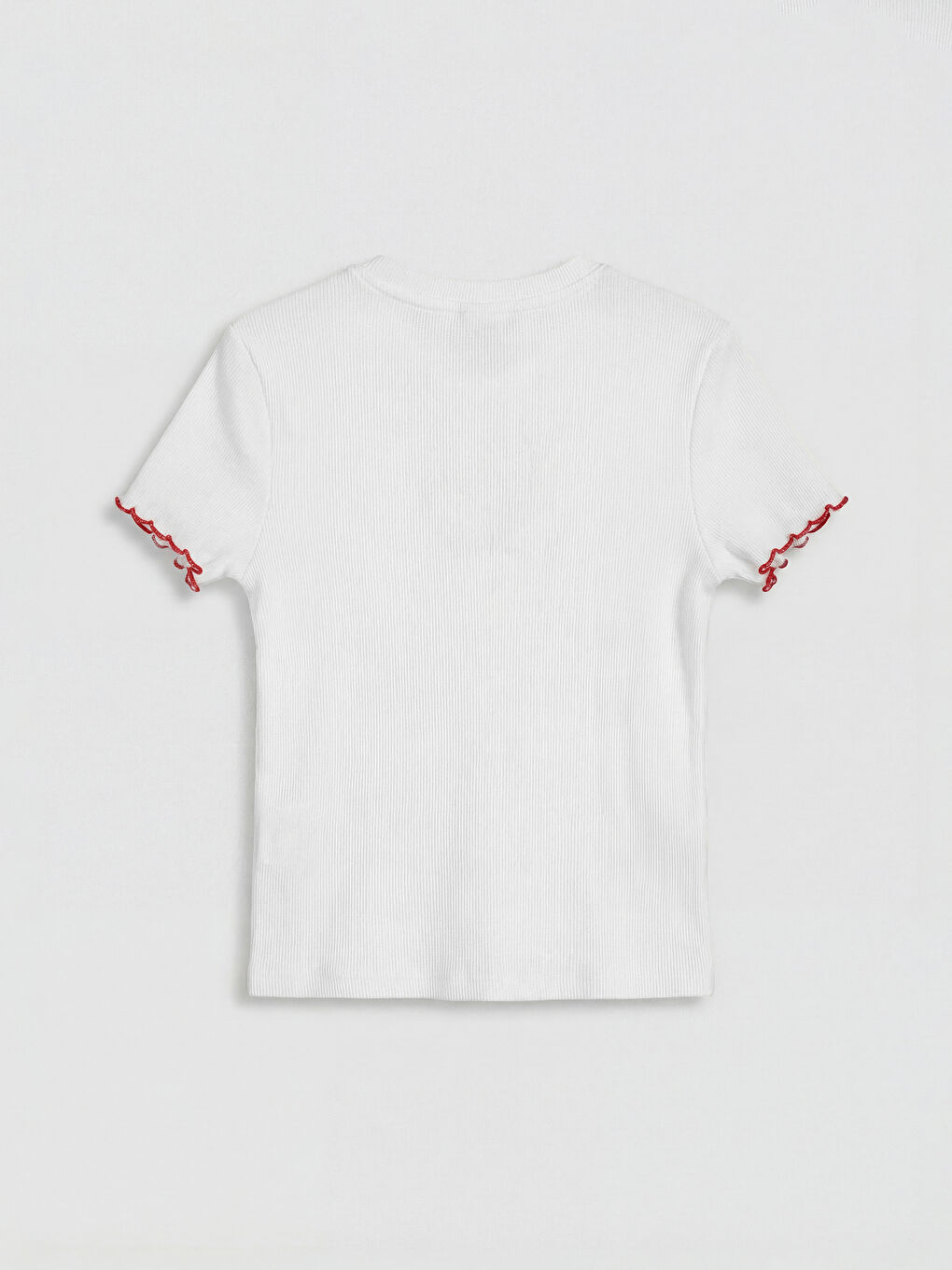 Ekru Nakışlı Kız Çocuk Fitilli Tişört ve Etek-3