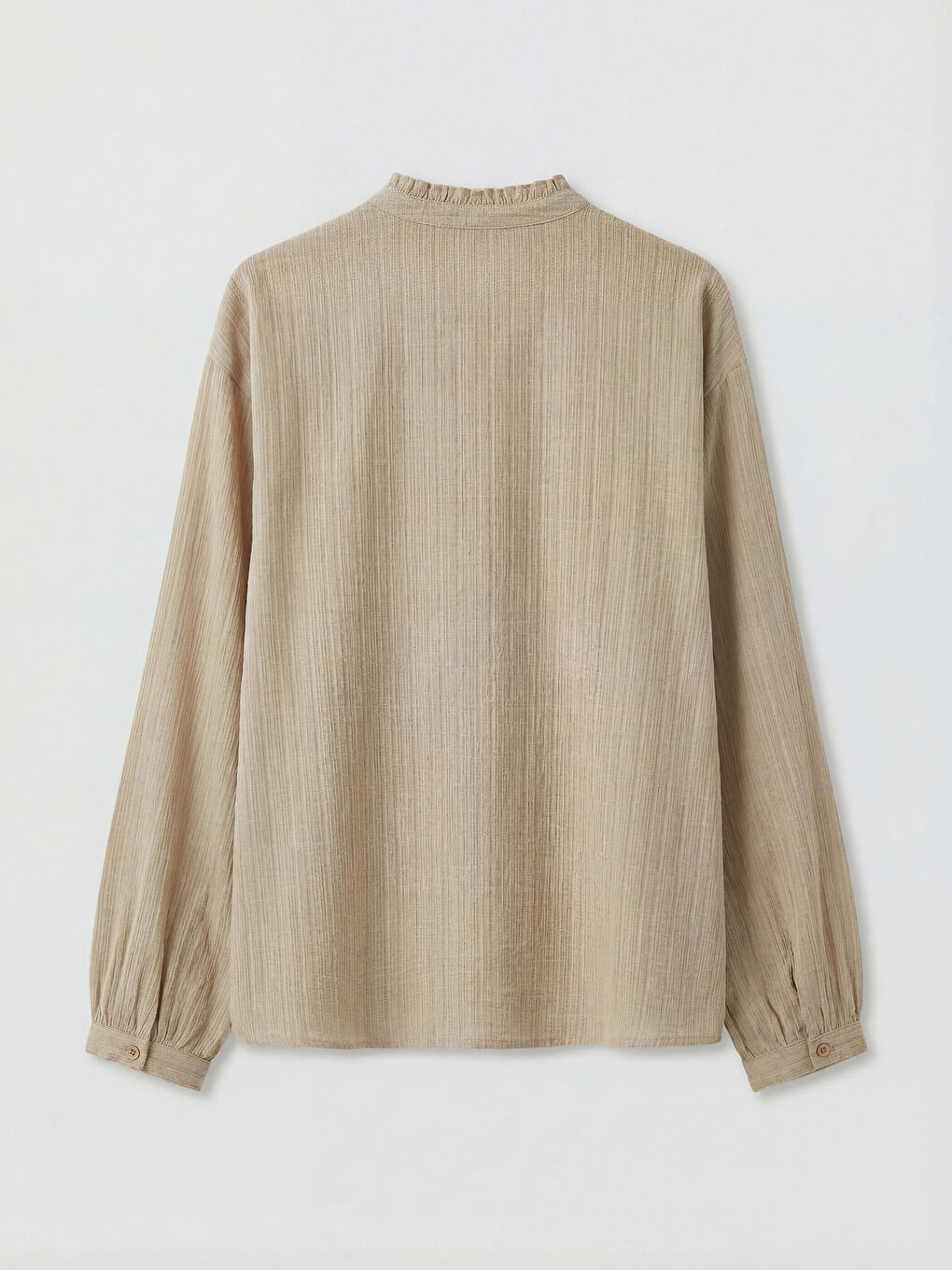 Haki Bağlamalı Yaka Oversize Bluz-1