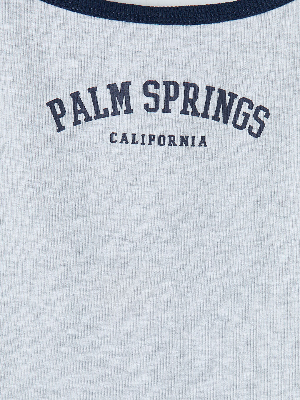 Gri İp Askılı California Baskılı Kadın Crop-2