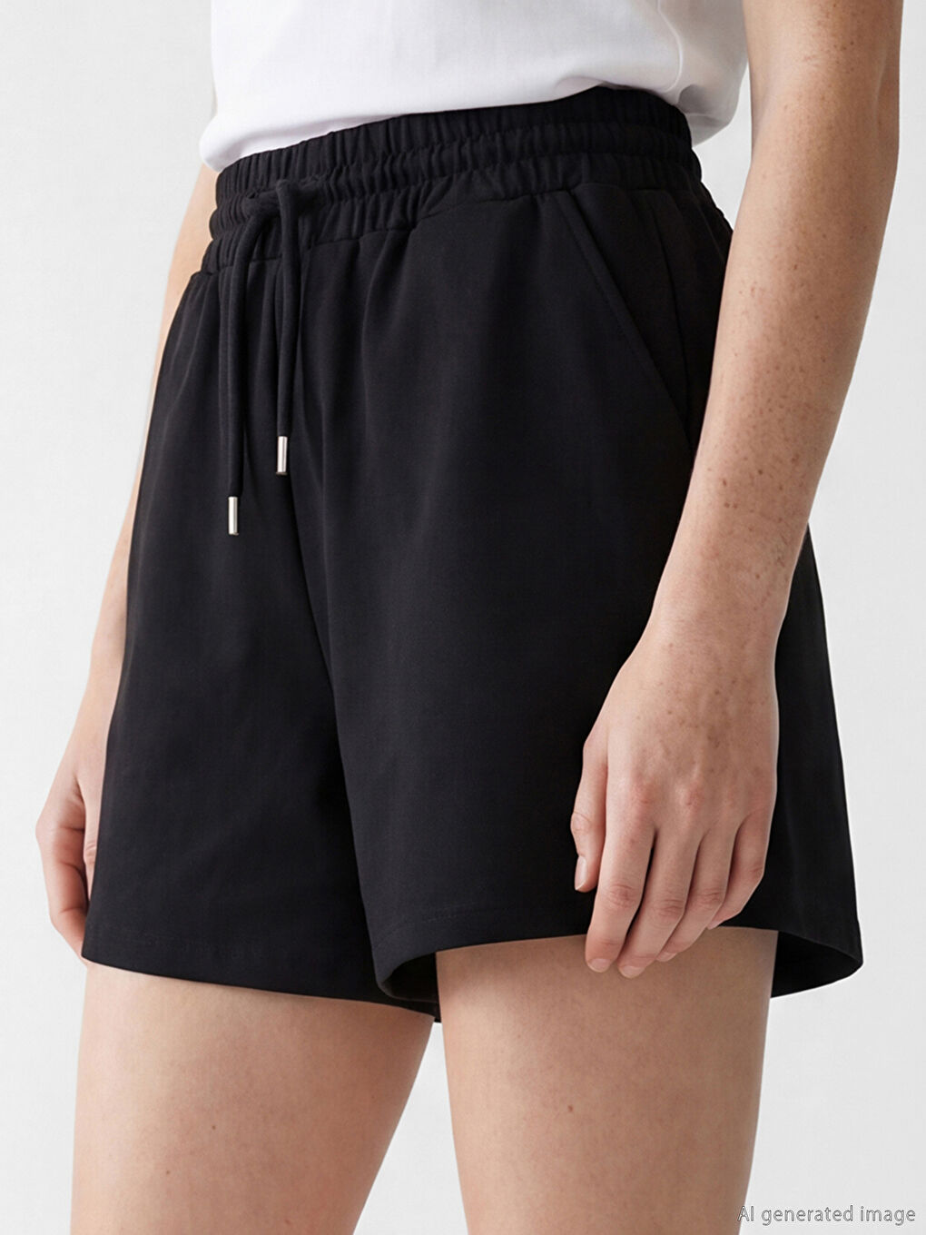 Elastic Waist Women's Shorts-2