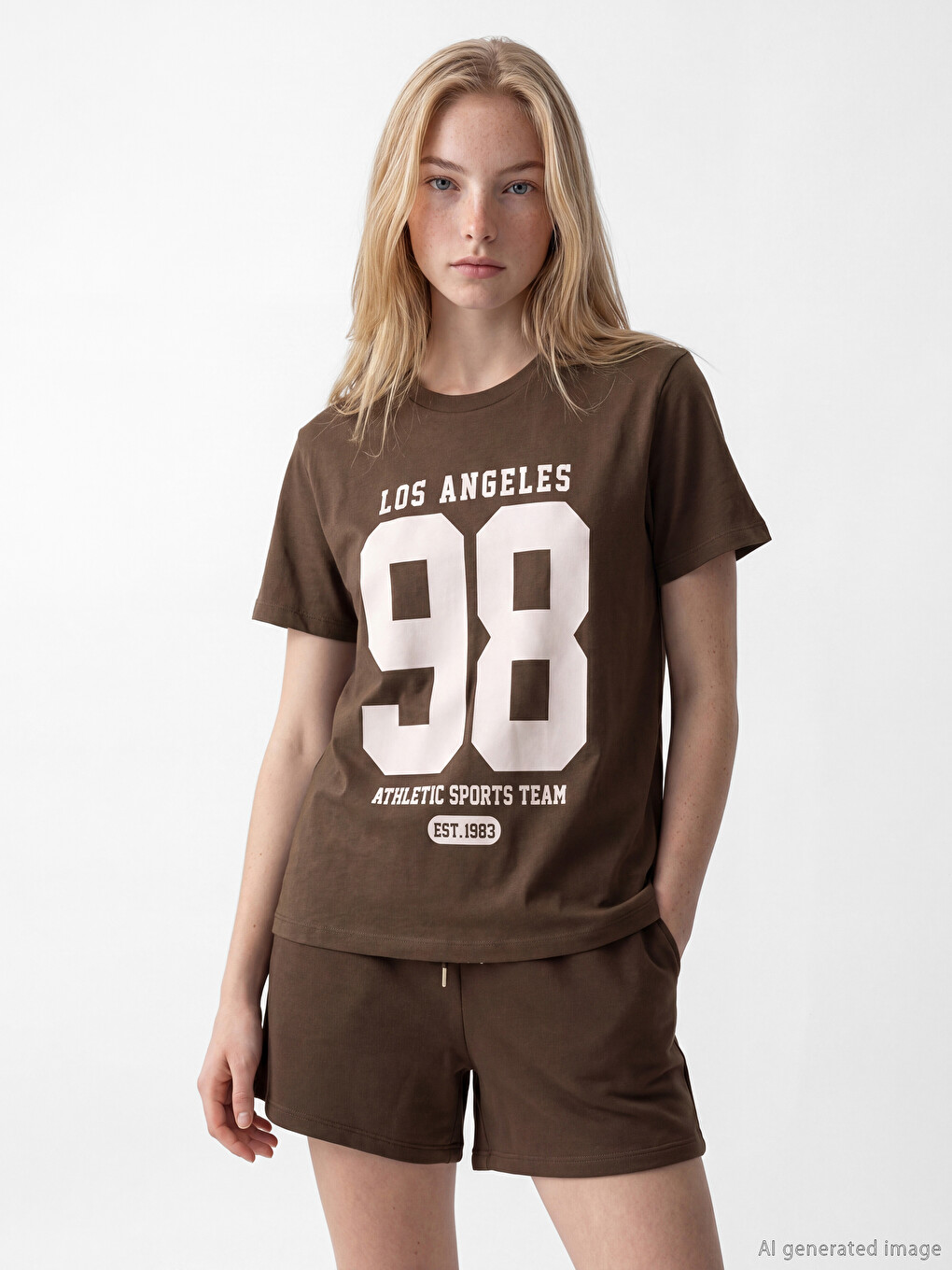 Crew Neck Los Angeles Printed Women's T-Shirt