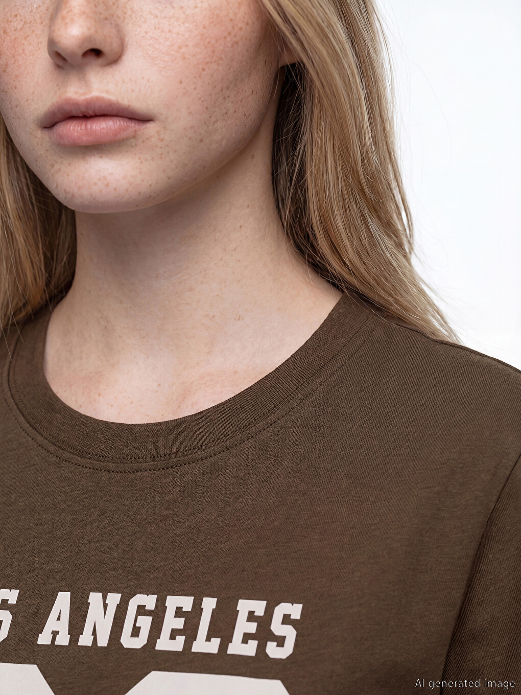 Crew Neck Los Angeles Printed Women's T-Shirt-2