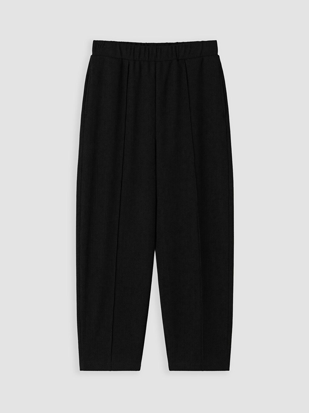 Elastic Waist Women's Ribbed Trousers-3