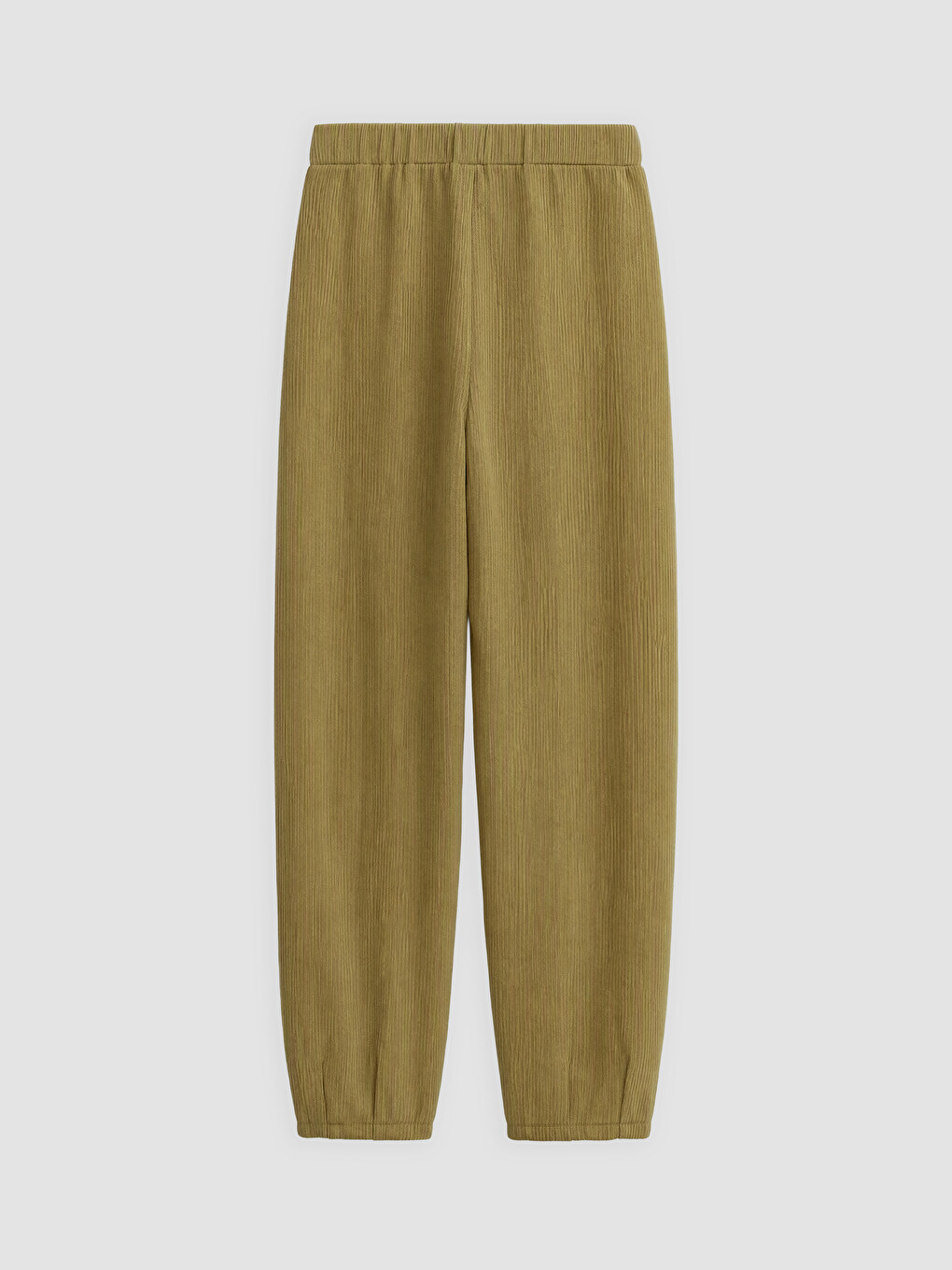 Elastic Waist Women's Ribbed Trousers-1