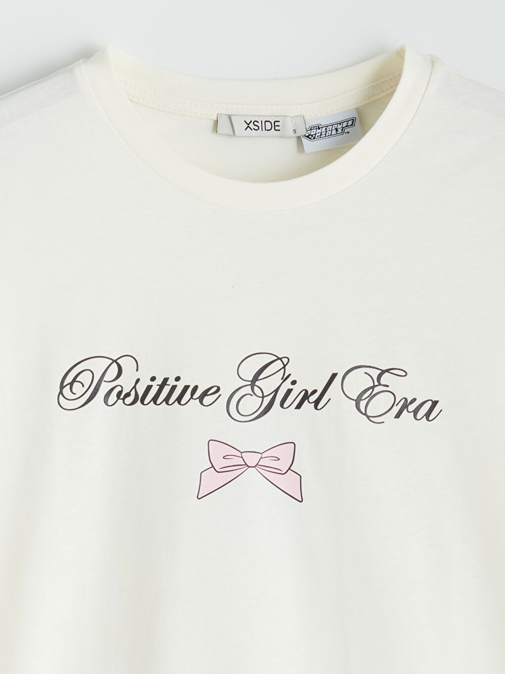 Bej PowerPuff Girls Baskılı Kadın Tişört-1