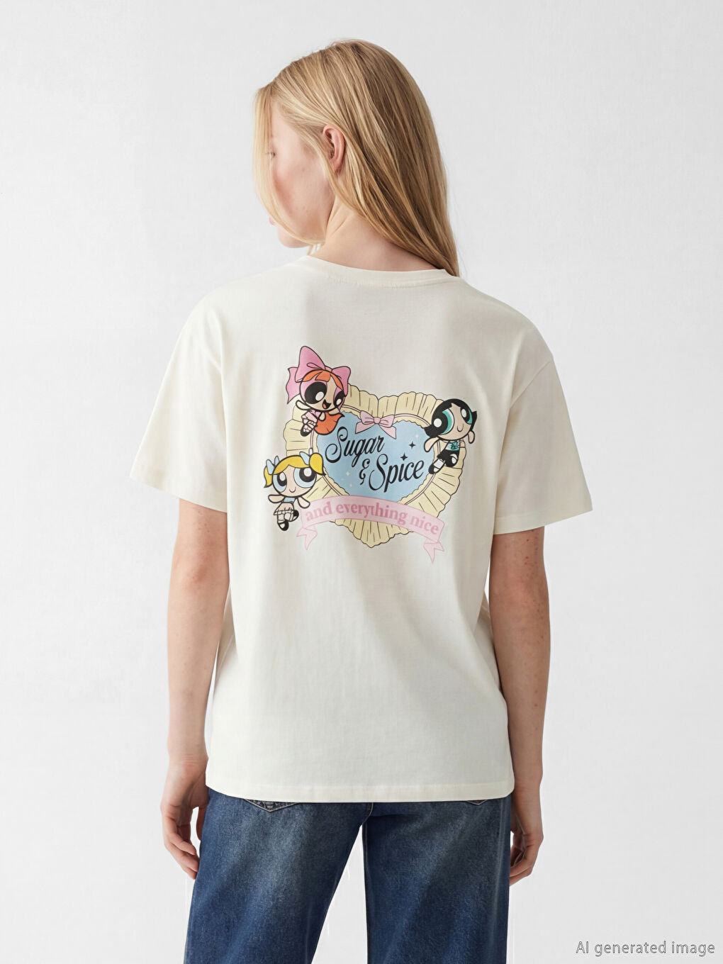 PowerPuff Girls ნაბეჭდი ქალის მაისური-3