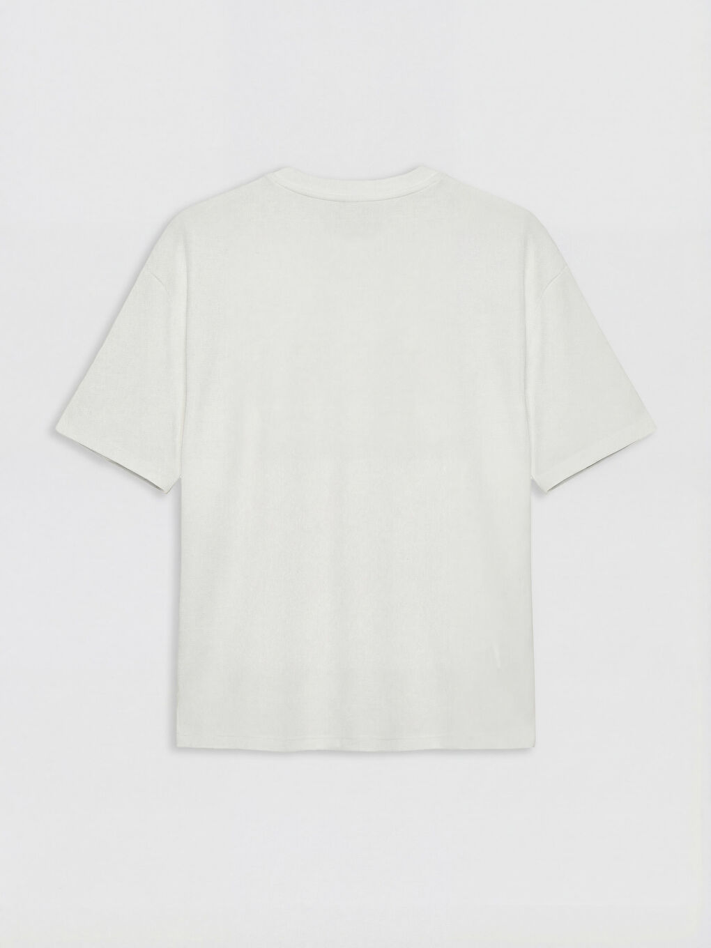 Beyaz Bisiklet Yaka Soft Touch Kadın Tişört-1