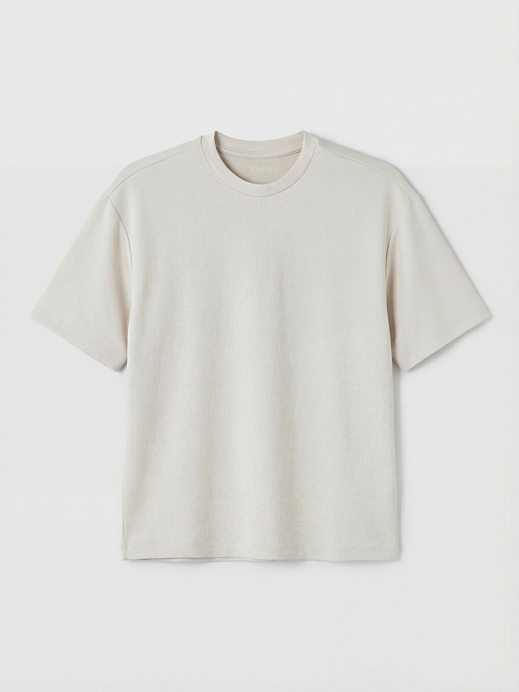 Bej Bisiklet Yaka Kadın Tişört