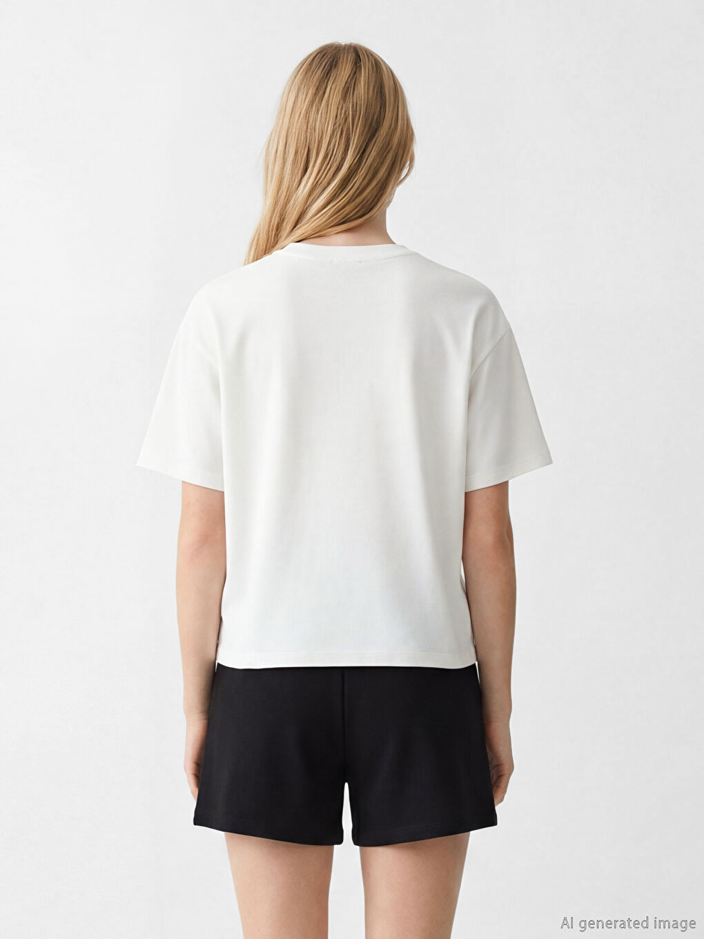 Damen T-Shirt mit Rundhalsausschnitt und weichem Griff-3