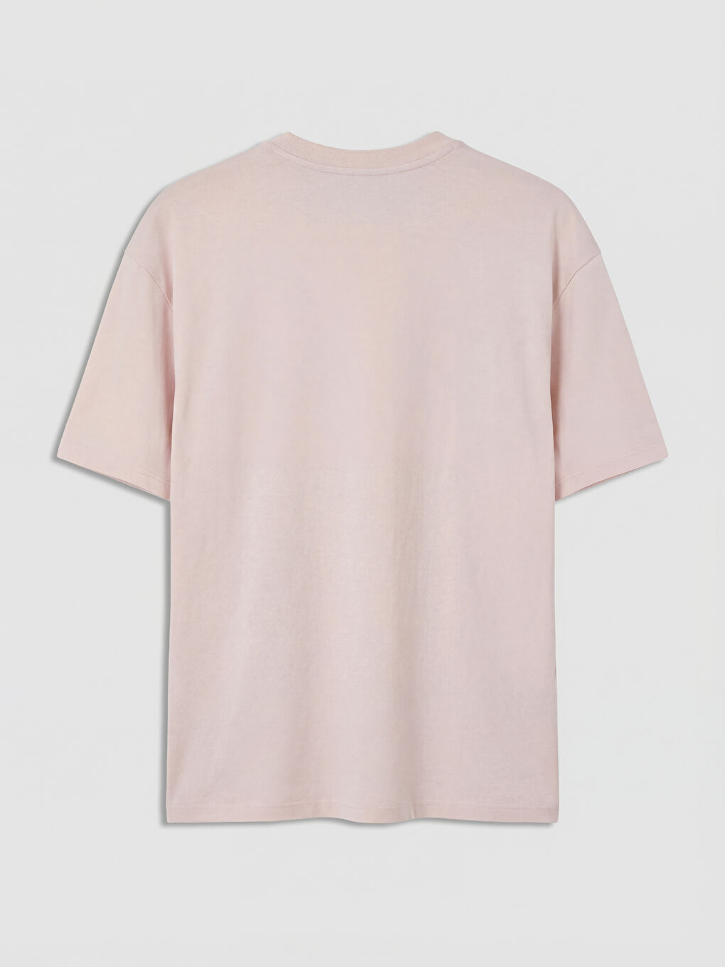 Pembe Bisiklet Yaka Soft Touch Kadın Tişört-1