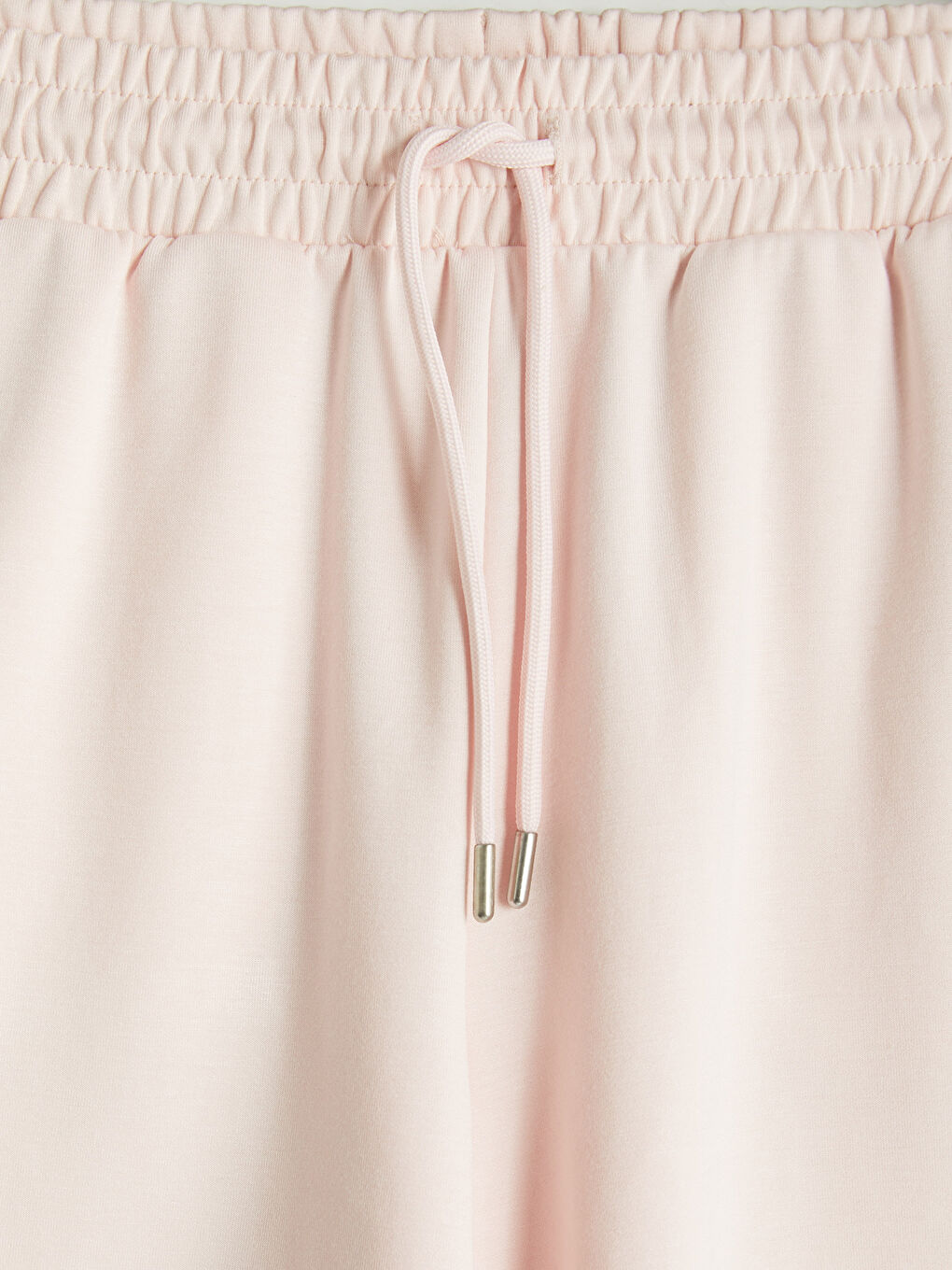 Pembe Beli Lastikli Soft Touch Kadın Şort-2