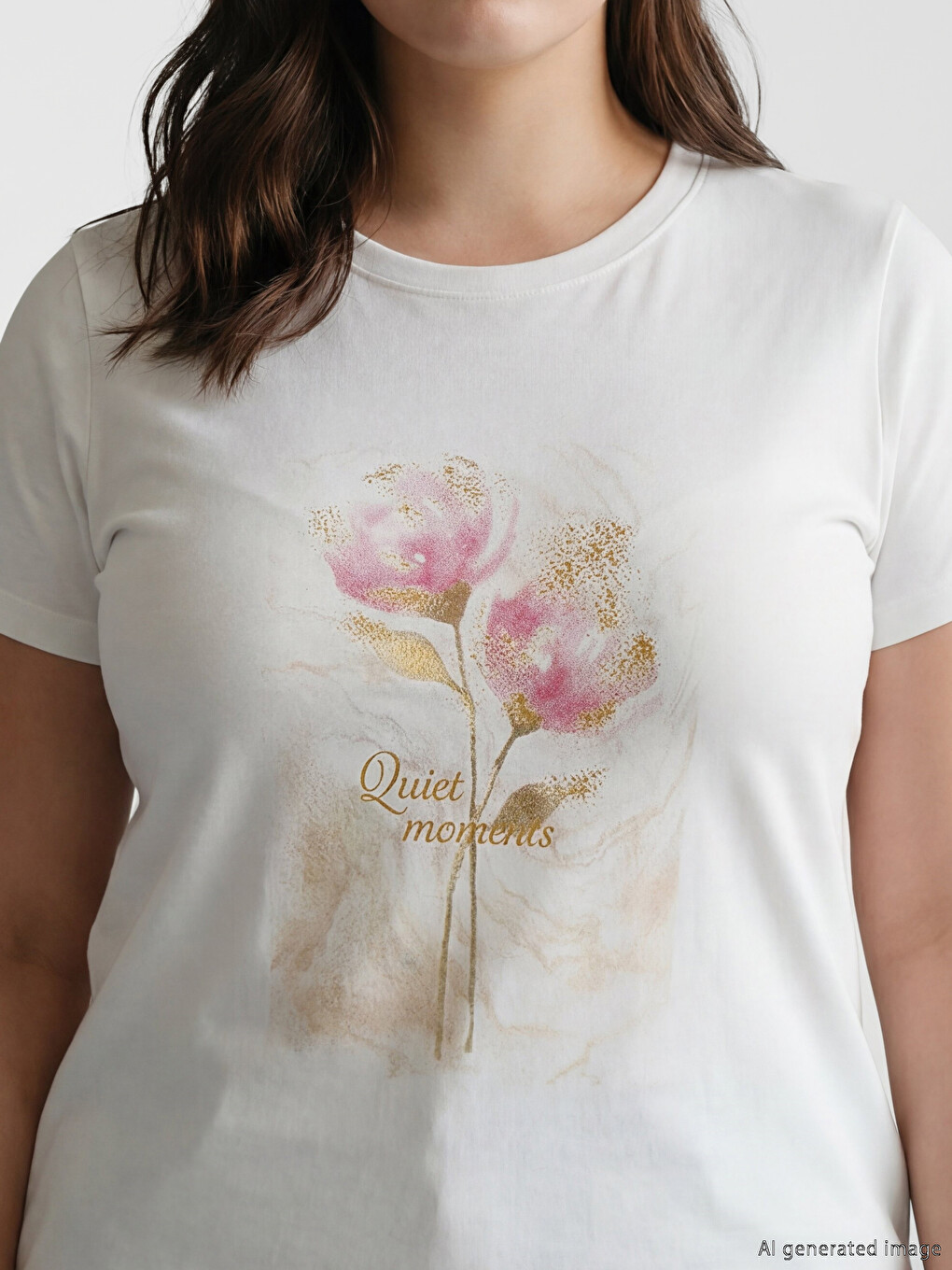 Crew Neck Printed Women's T-Shirt-2