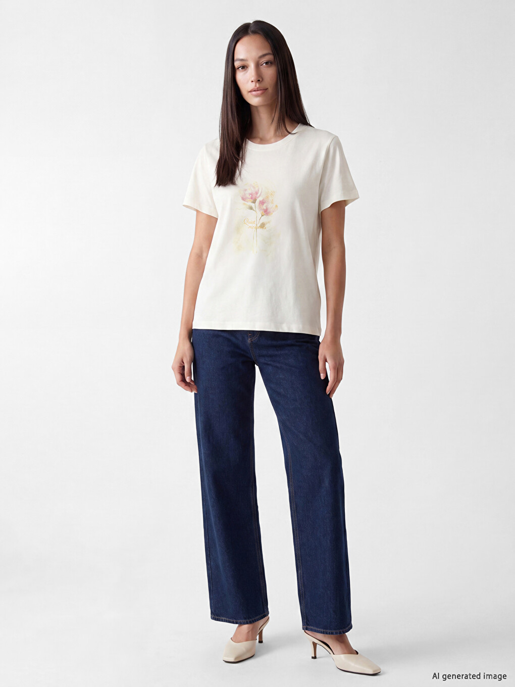 Crew Neck Printed Women's T-shirt-1