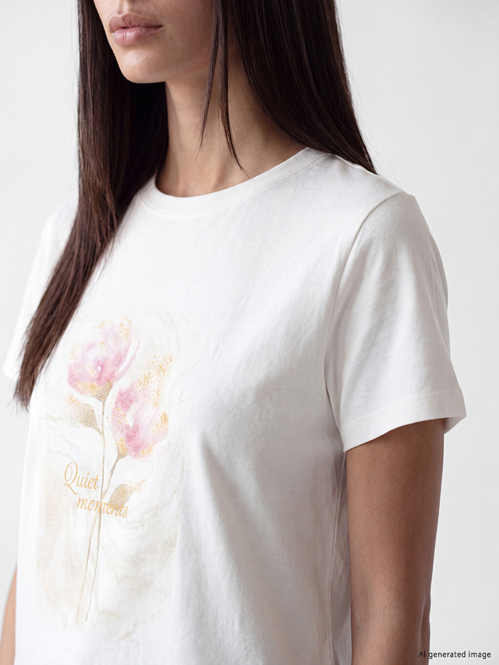 Crew Neck Printed Women's T-shirt-2