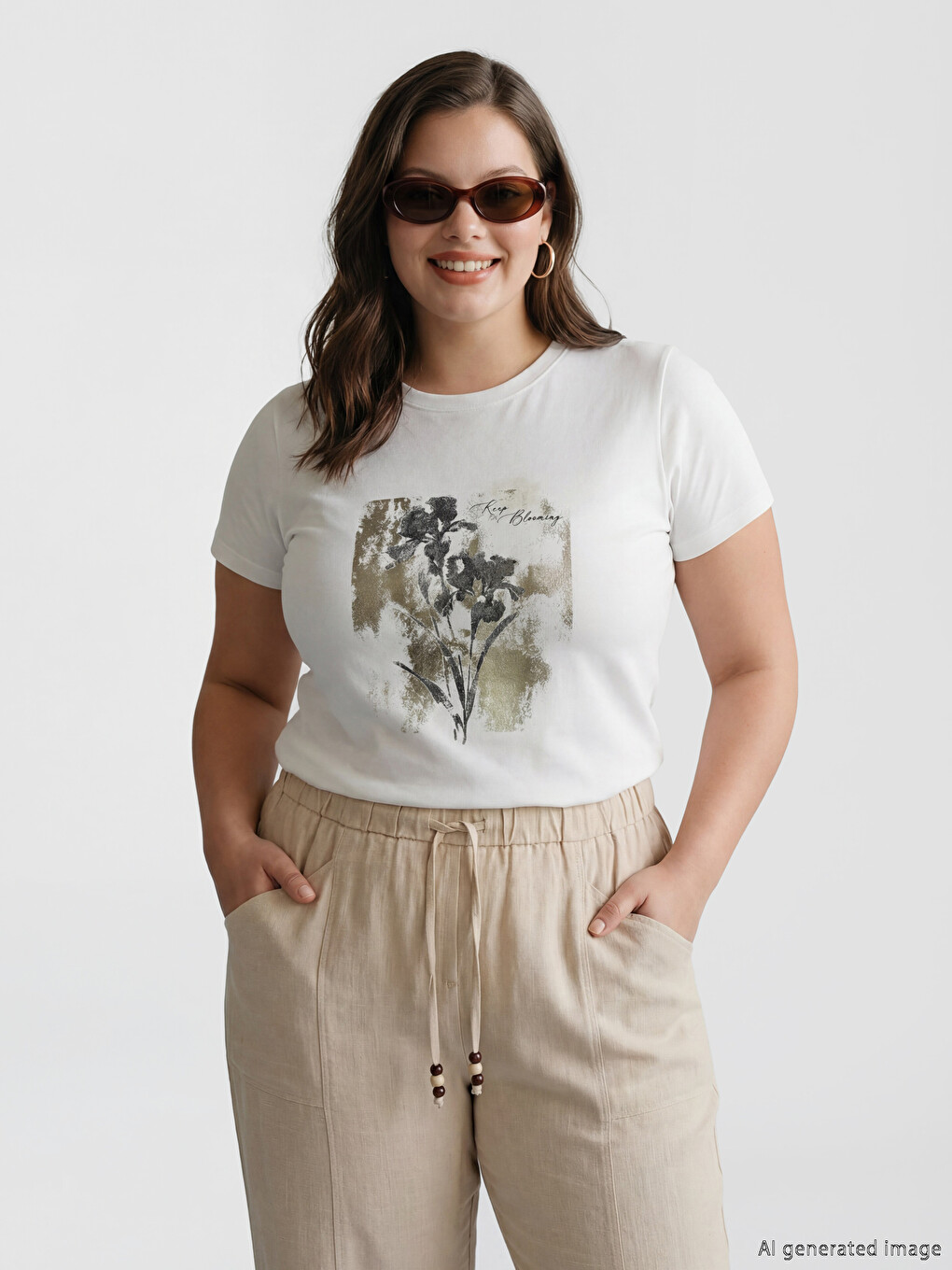Crew Neck Printed Women's T-Shirt-1