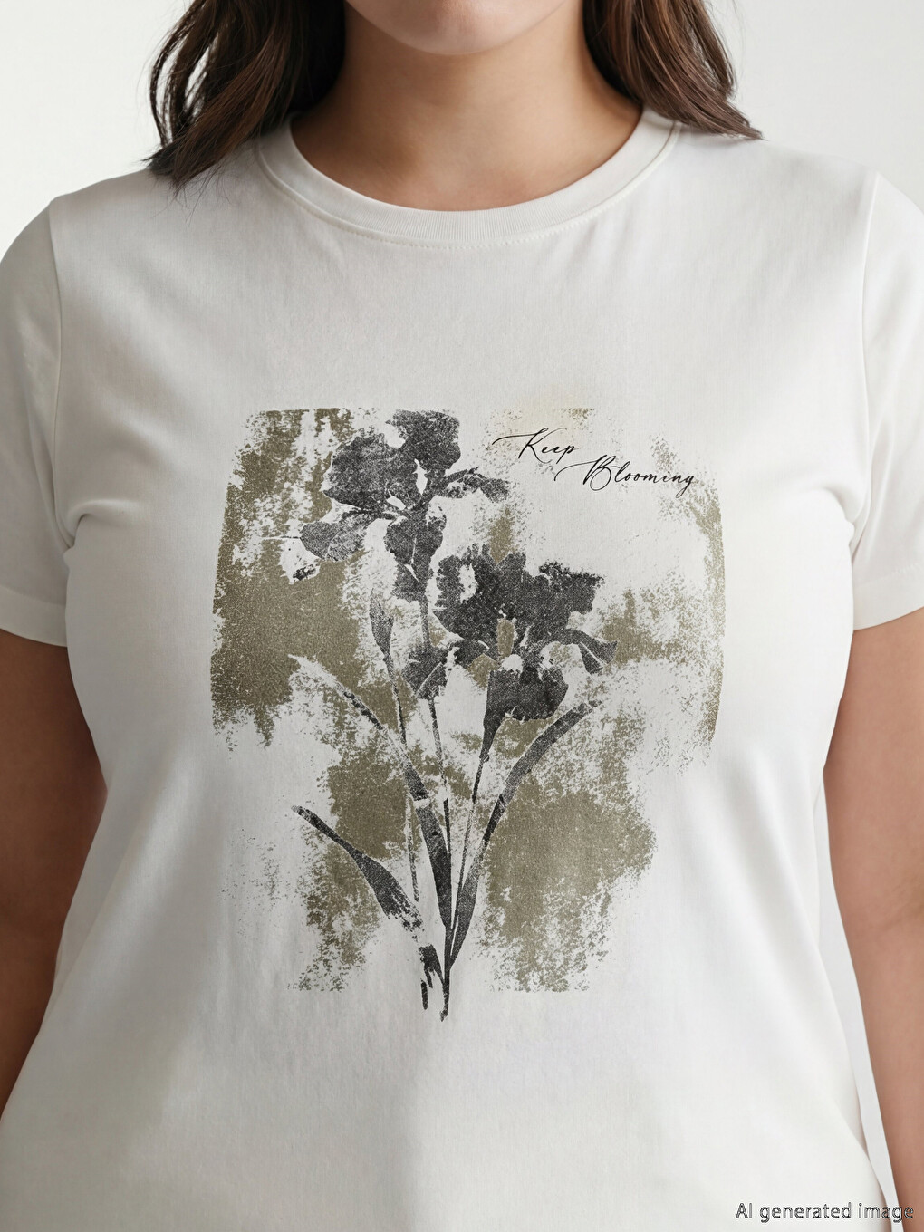 Crew Neck Printed Women's T-Shirt-6
