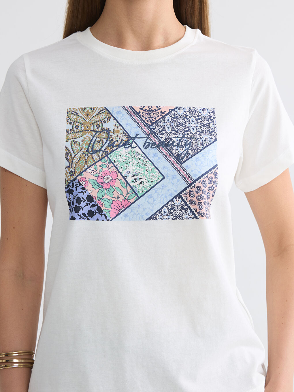 Crew Neck Printed Women's T-Shirt-2