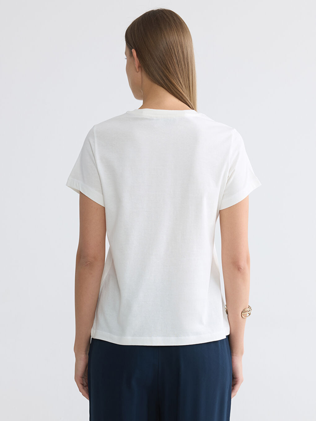 Crew Neck Printed Women's T-Shirt-3