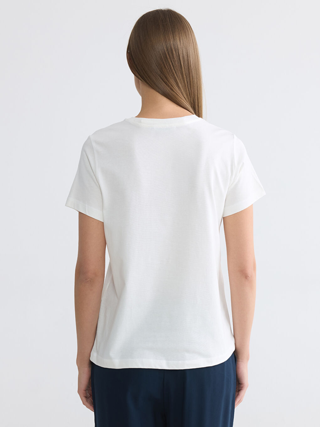 Crew Neck Printed Women's T-Shirt-3