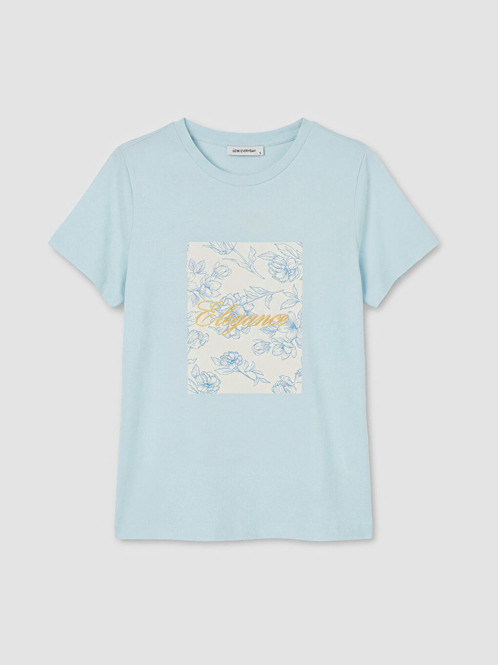 تي شيرت نسائي مطبوع بياقة دائرية-4