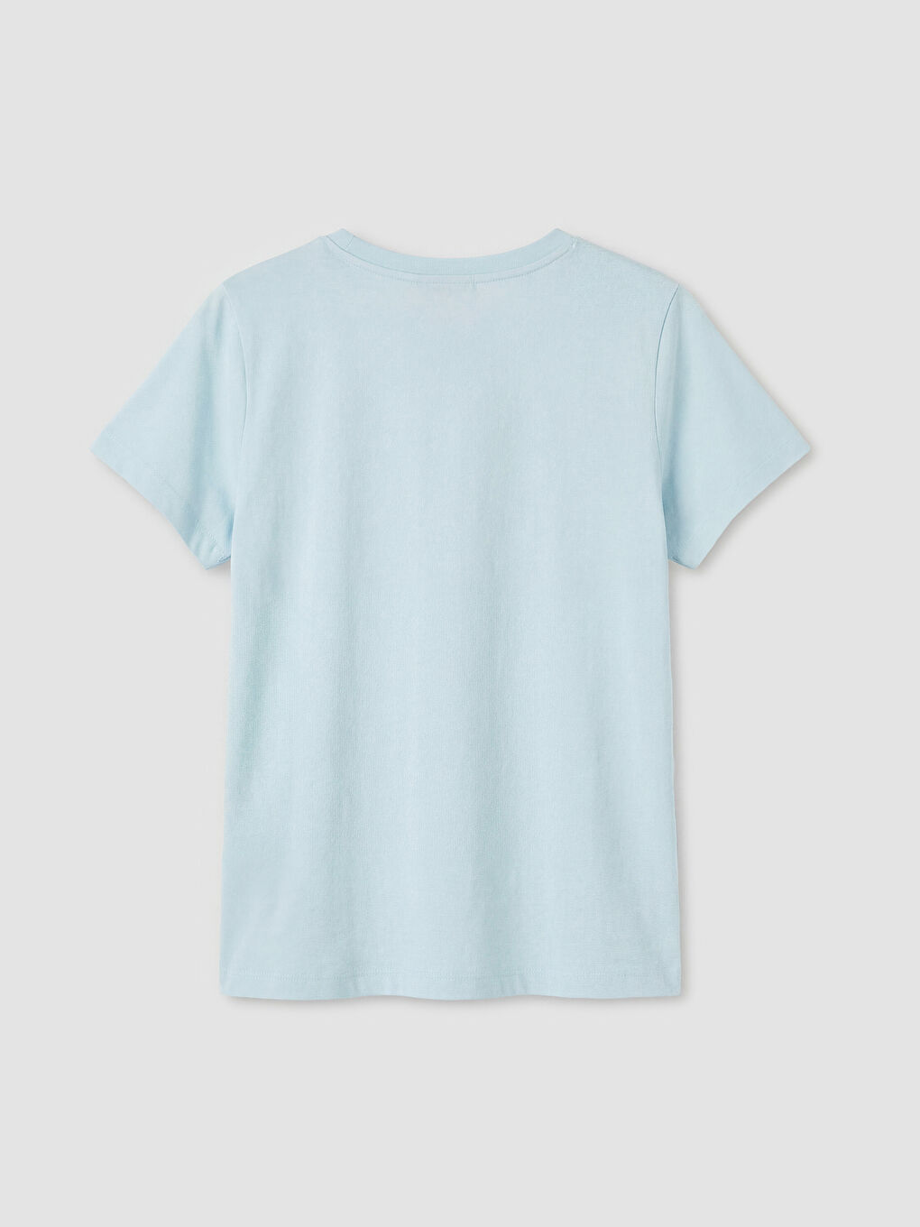 تي شيرت نسائي مطبوع بياقة دائرية-5