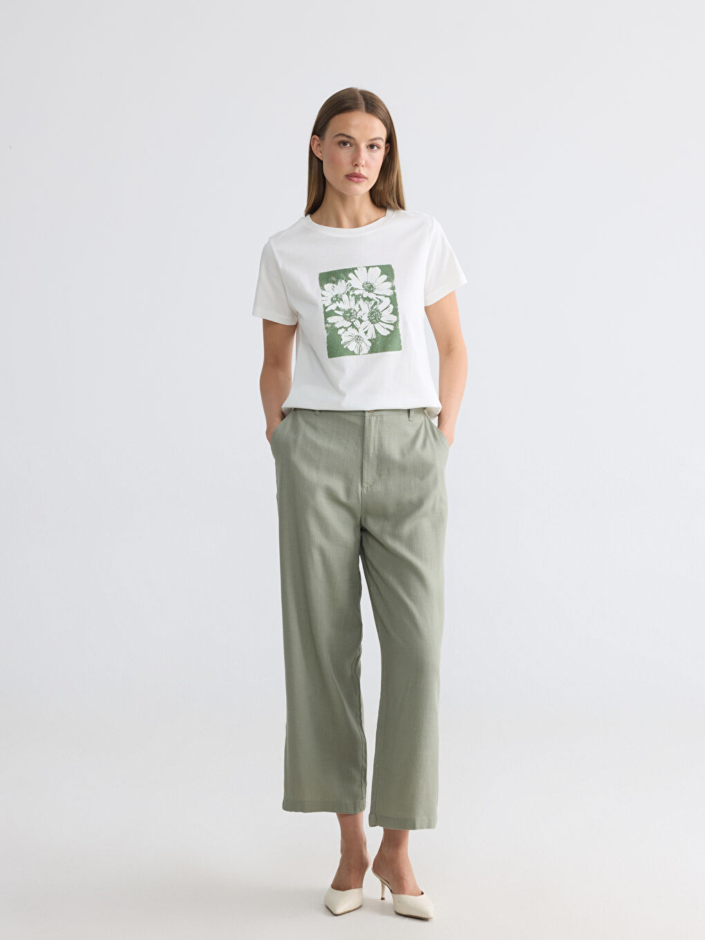 Crew Neck Printed Women's T-Shirt-1