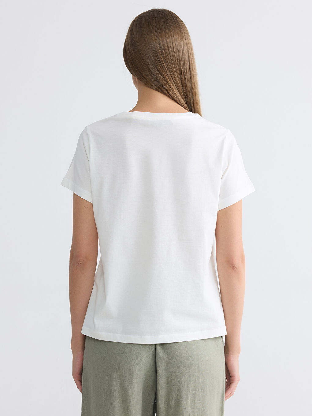 Crew Neck Printed Women's T-Shirt-3