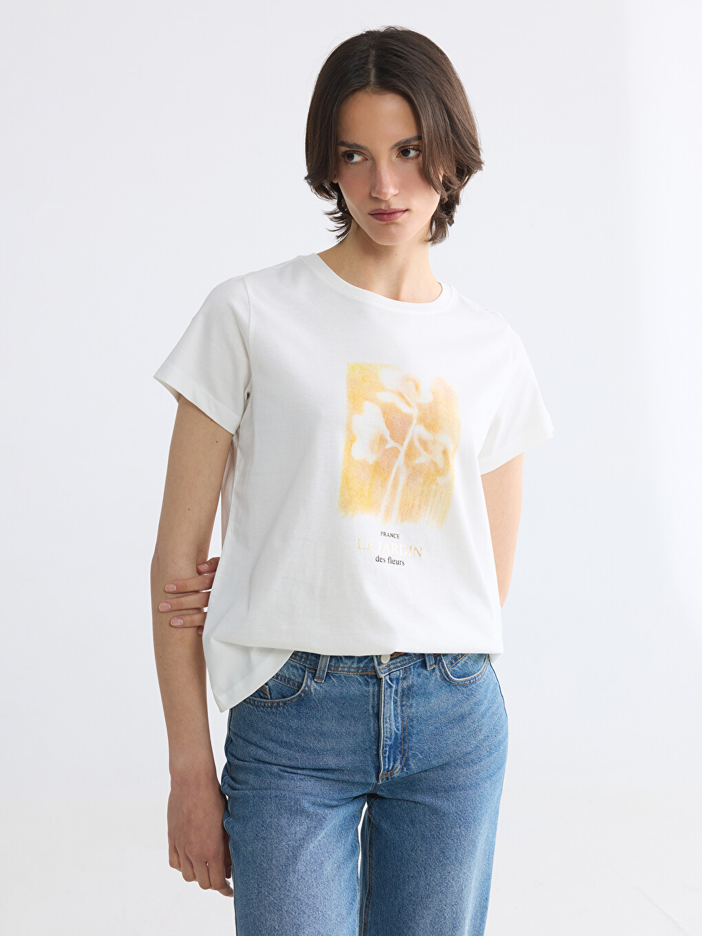 Crew Neck Printed Women's T-Shirt