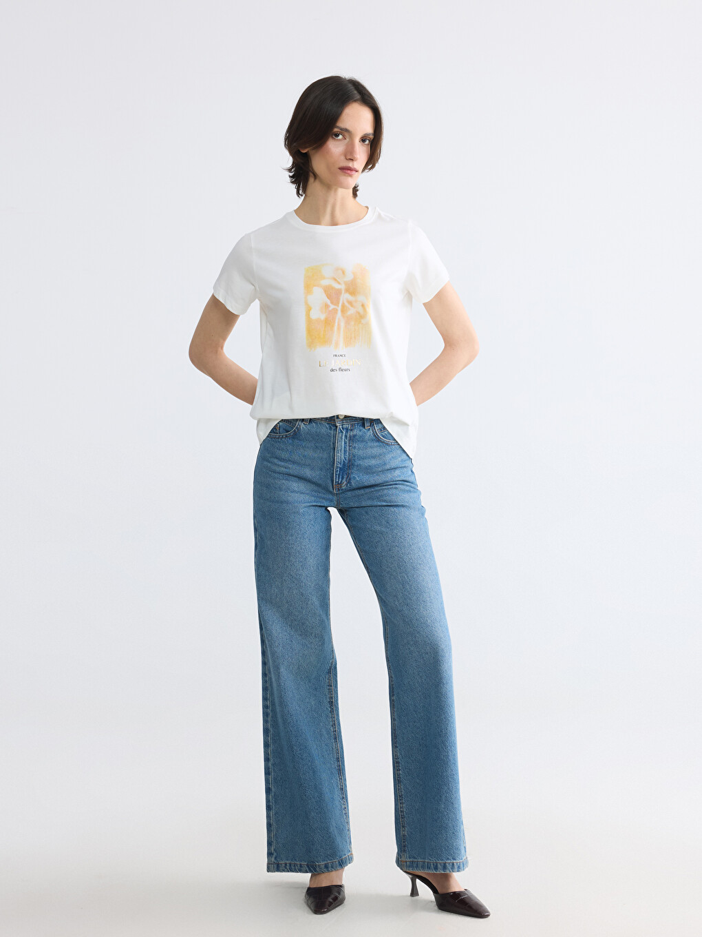 Crew Neck Printed Women's T-Shirt-1