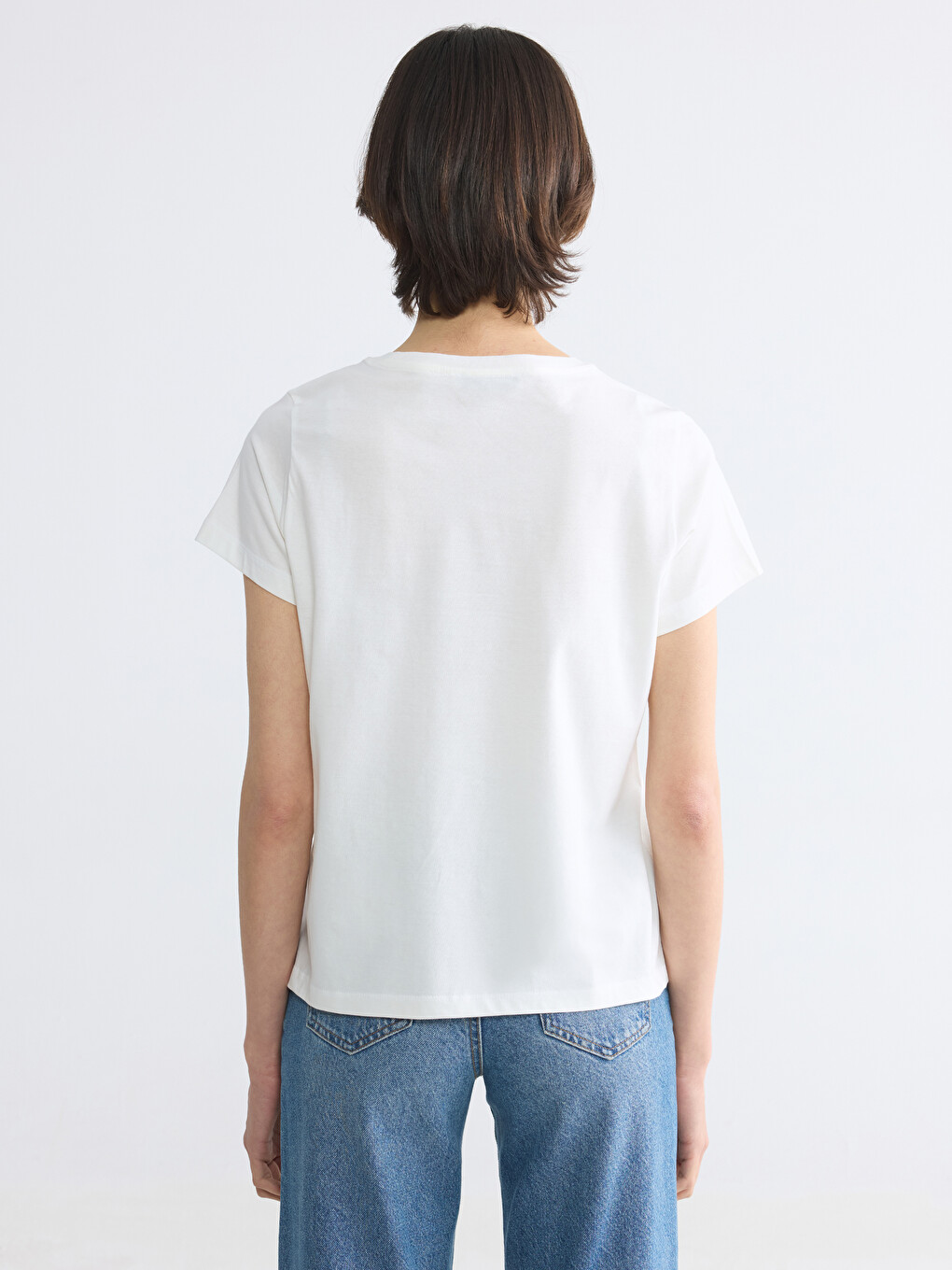 Crew Neck Printed Women's T-Shirt-3