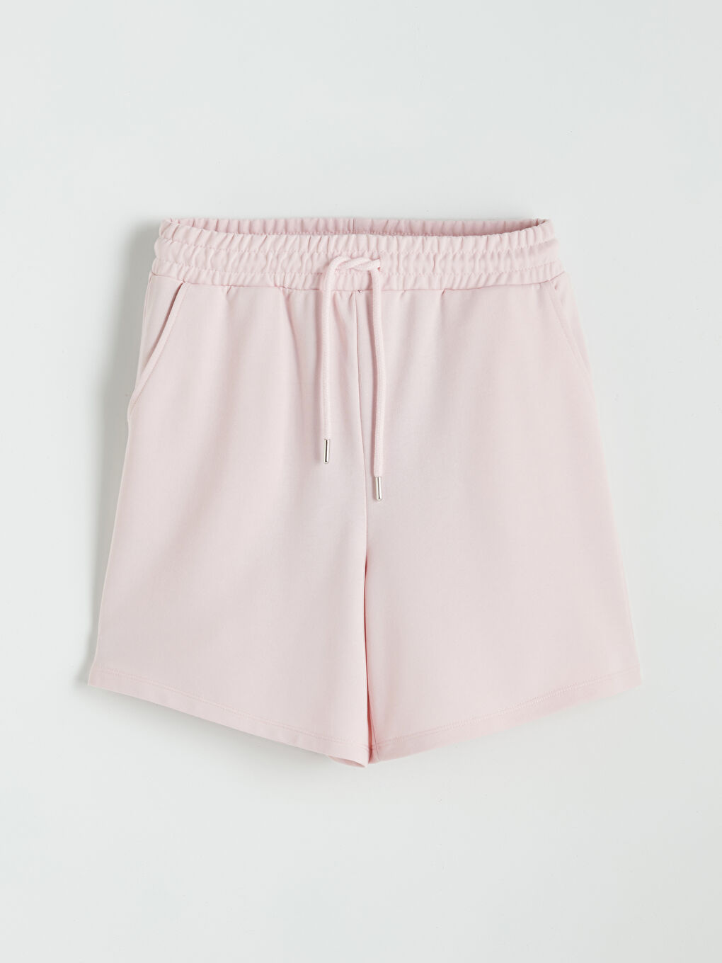 Pembe Beli Lastikli Kadın Şort-4