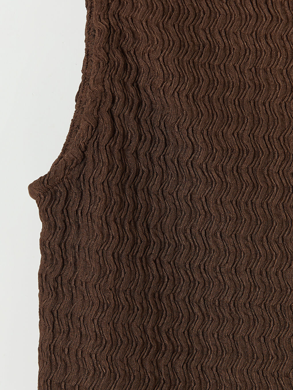 Kahverengi Bisiklet Yaka Asimetrik Kesim Bluz-2